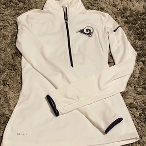 women’s nike rams 3/4 zip up